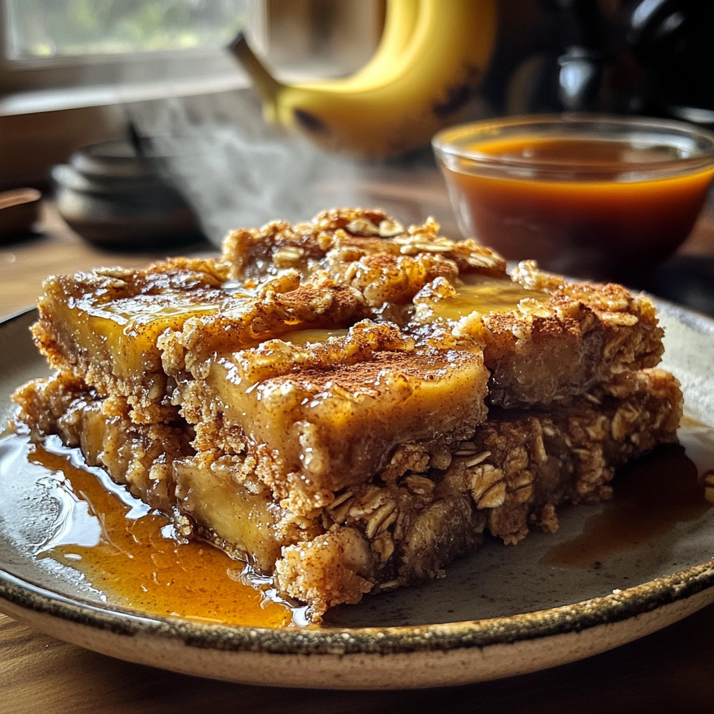 Caramelized Banana Oat Crumble Bars