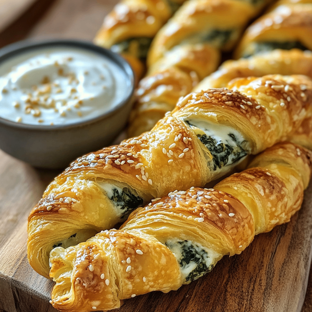 Savory Spinach and Cheese Puff Pastry Twists