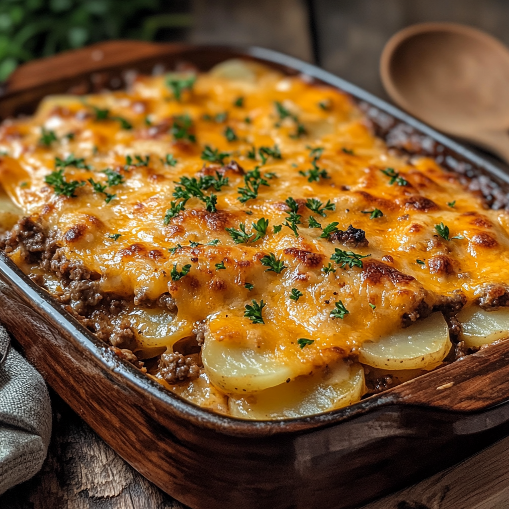 Cheesy Hamburger Potato Casserole