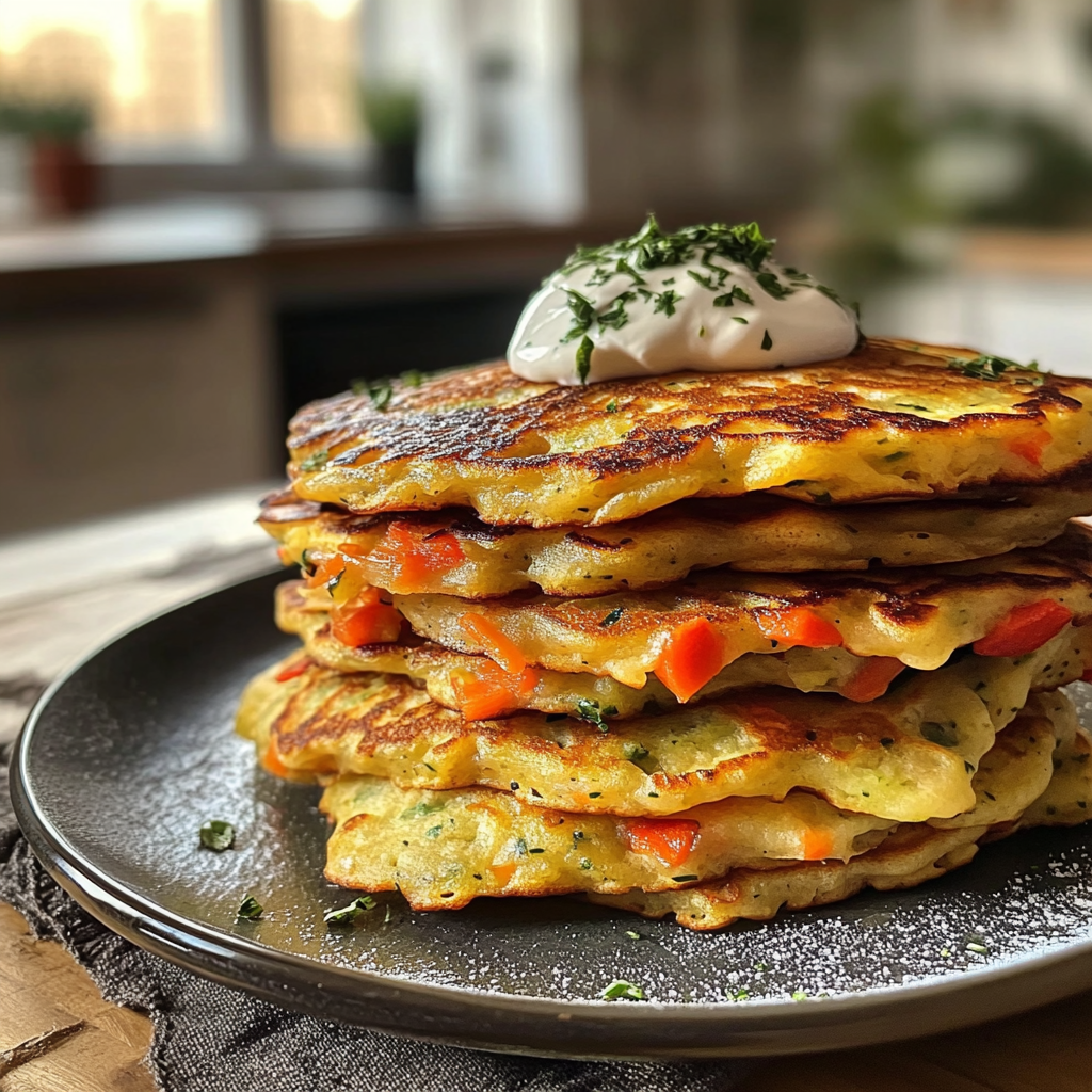 Fluffy Vegetable Savory Pancakes – A Crispy, Golden Delight for Every Meal