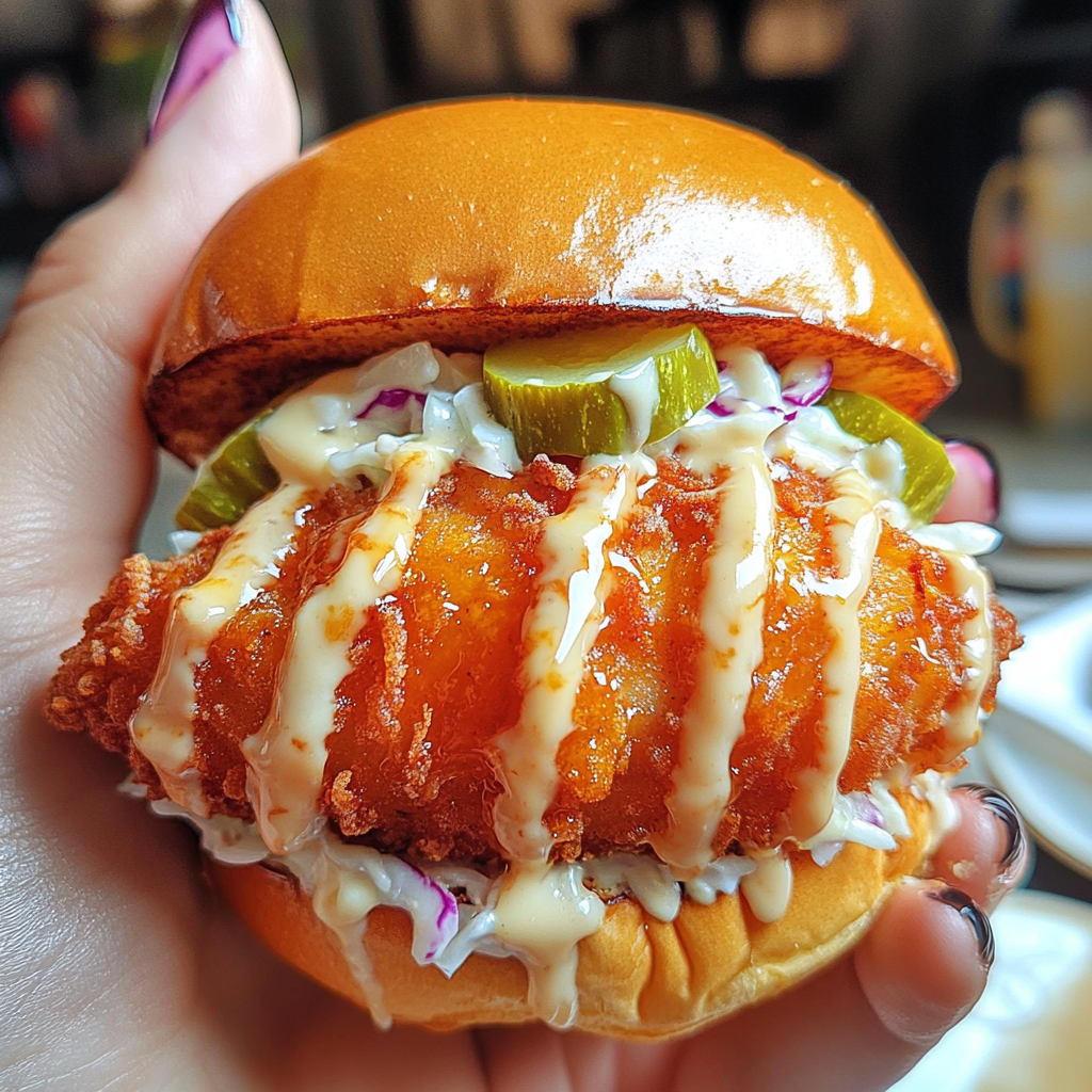 Crispy Baked Hot Honey Chicken Sandwiches