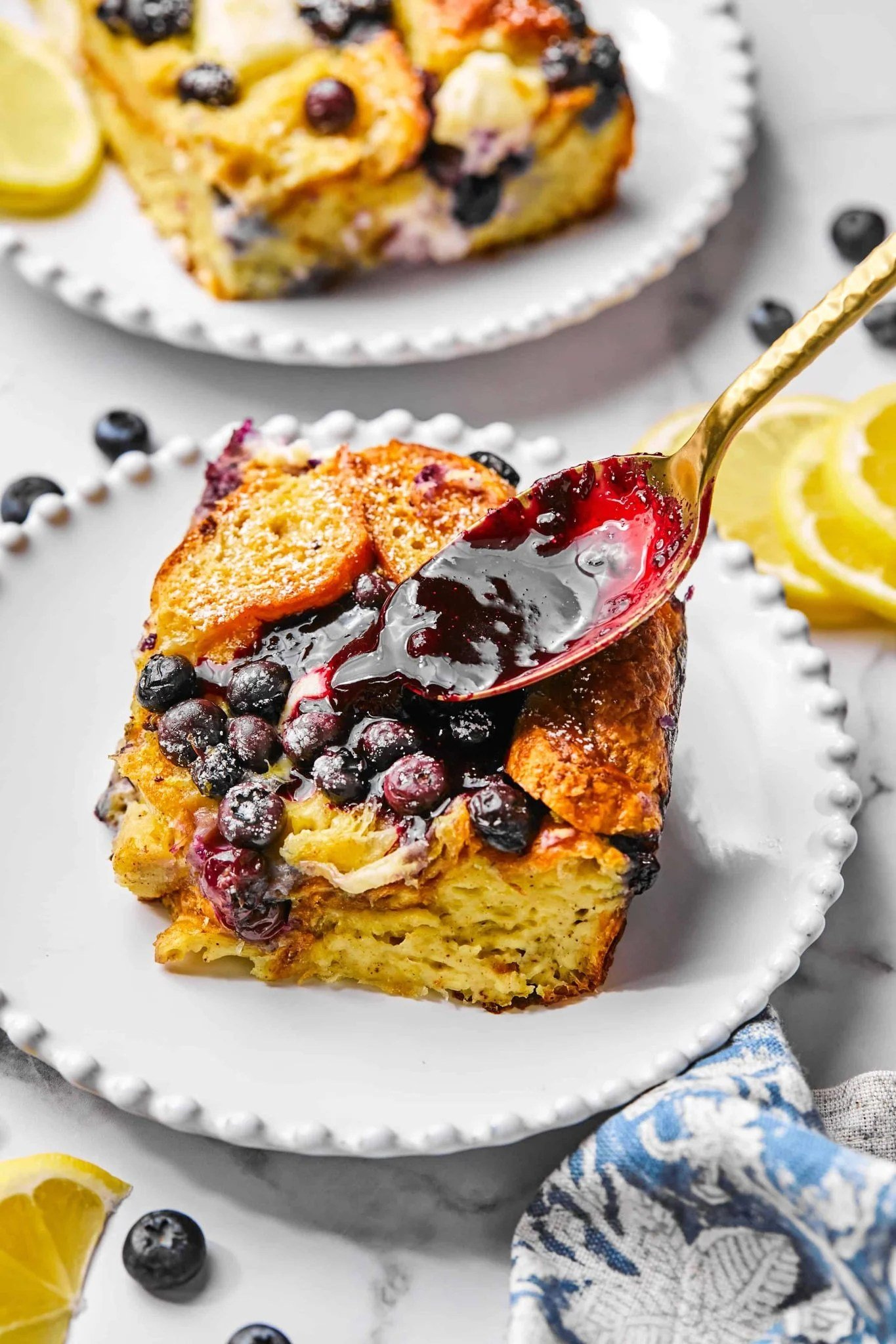 Blueberry & Cream Cheese Croissant Casserole Recipe You’ll Love!