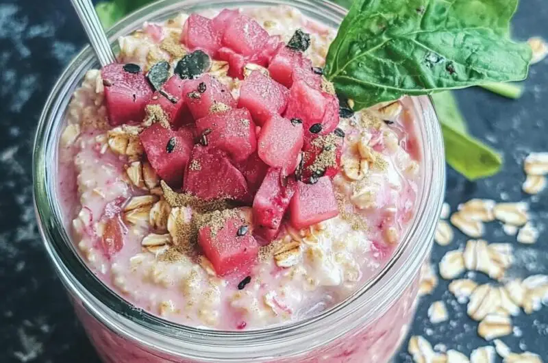 Rhubarb Overnight Oats: A Quick Healthy Breakfast!