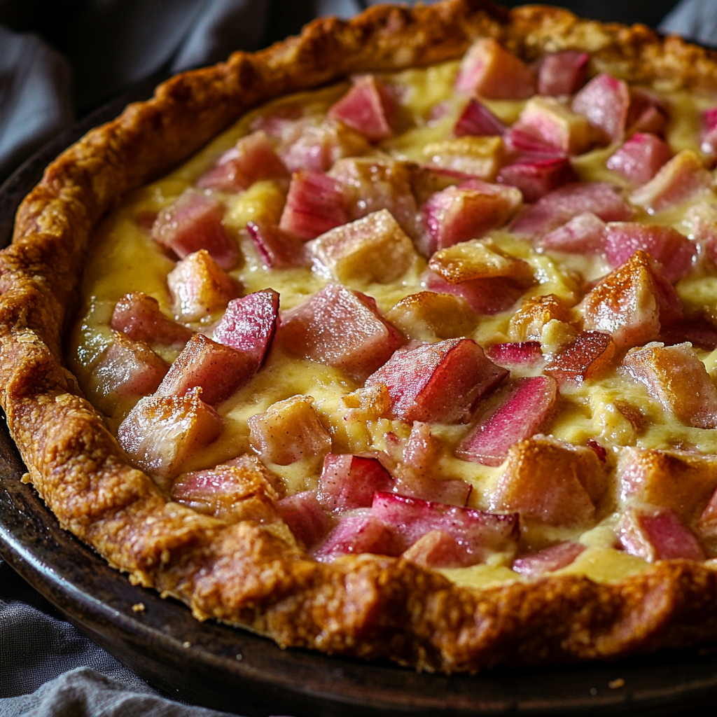 Rustic Rhubarb Custard Pie