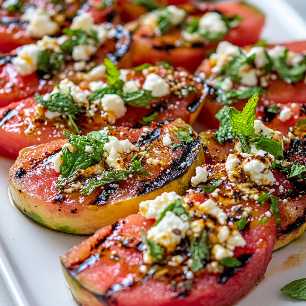 Smoky Grilled Watermelon Salad with Feta, Herbs, and Lime-Chili Drizzle